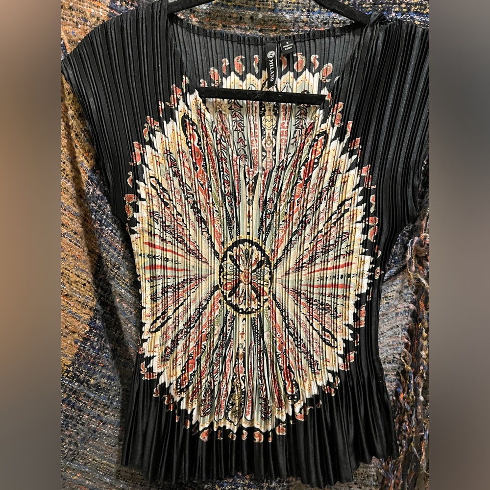 VINTAGE Milano Pleated Blouse - Dreamcatcher and Paisley Print